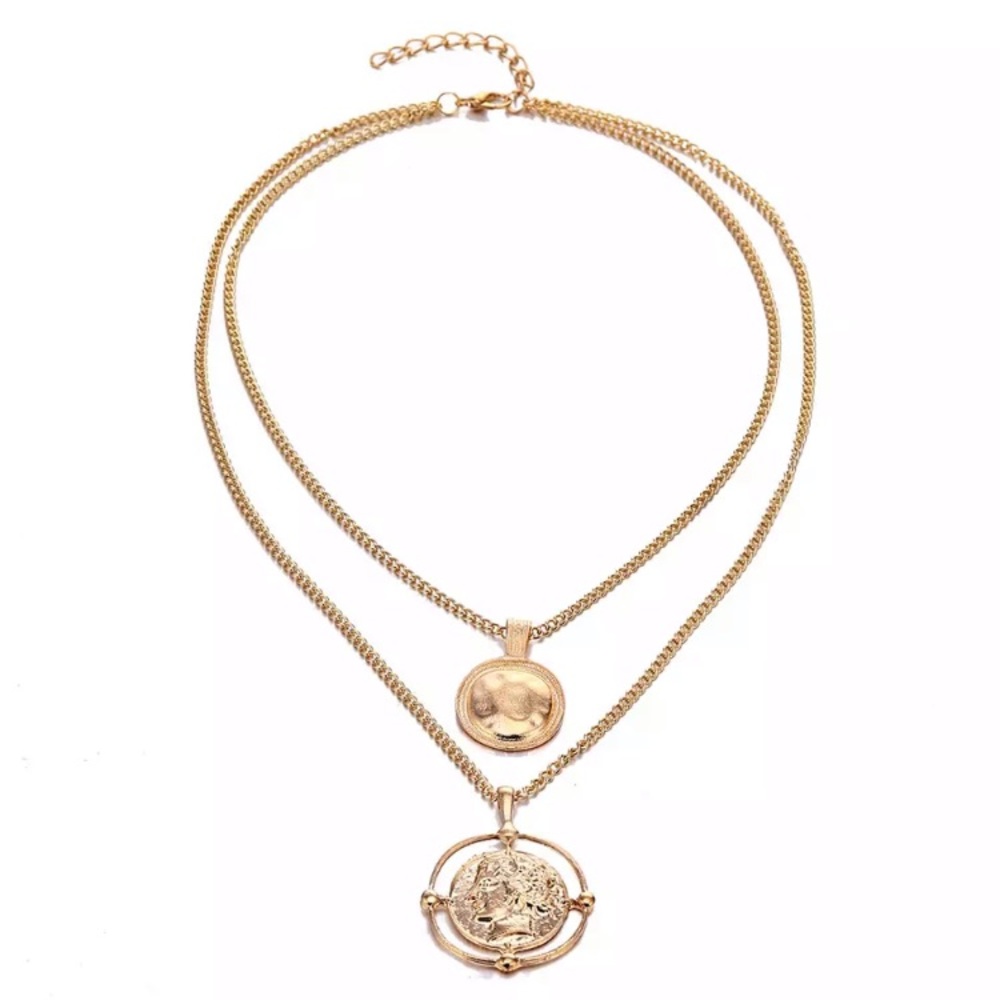 ⚜️[𝟯/$𝟭𝟴]⚜️2 Layered Gold Pendant Choker NEW - Picture 8 of 13